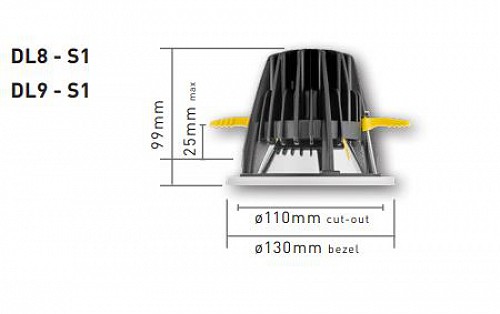 Cree IDL DL8 LED mélysugárzó 8W/3000K/1020 lm 130mm IP20 FX